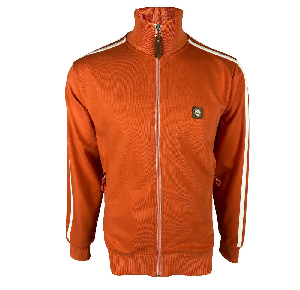 Trojan Records Plain Twin Shoulder Stripe Track Top Orange