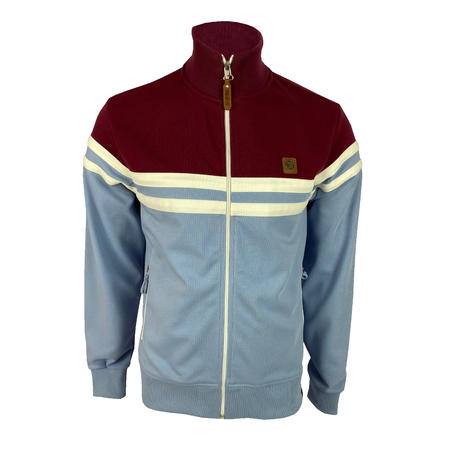 Trojan Records Panel Chest Stripe Track Top Sky