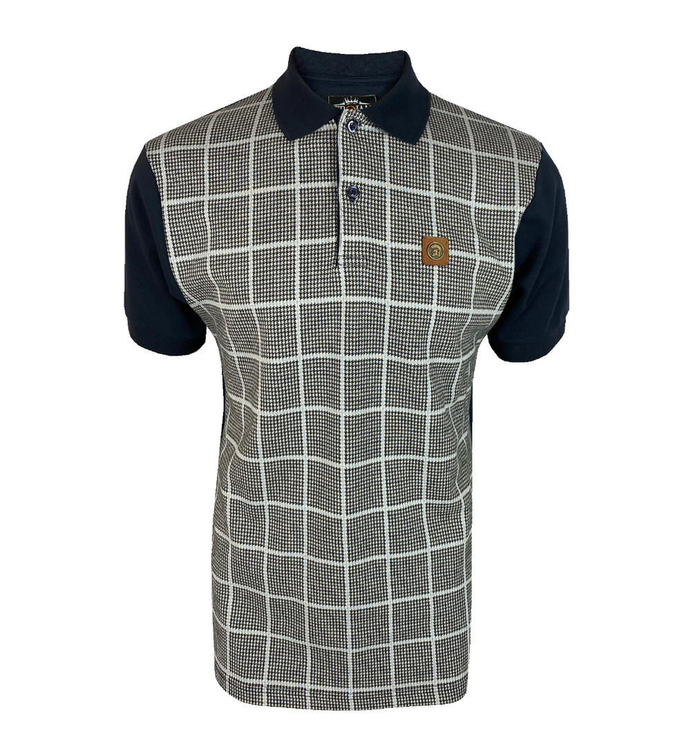 Trojan Records Dogtooth Overcheck Polo Navy