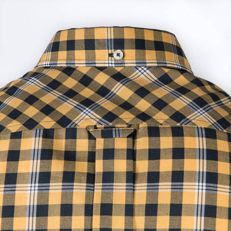 Ben Sherman Short Sleeve Gingham Overcheck Shirt Mustard Thumbnail 4