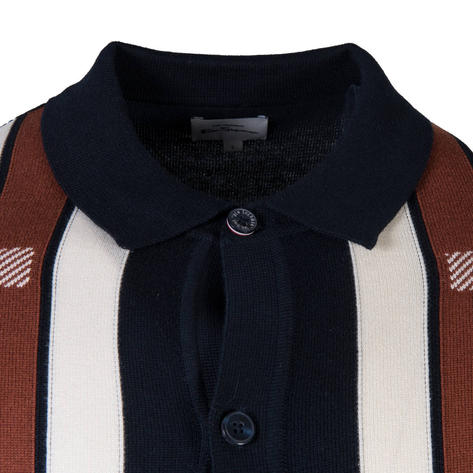 Ben Sherman Button Through Stripe Fine Knit Cardigan Navy Thumbnail 2