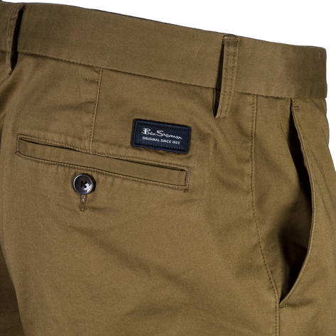 Ben Sherman Cotton Stretch Classic Chino Shorts Olive Thumbnail 2