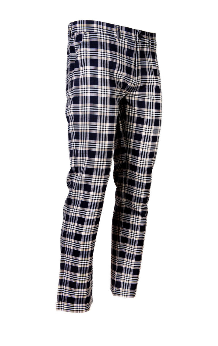 Gabicci Vintage Big Plaid Check Trousers Navy | Adaptor Clothing