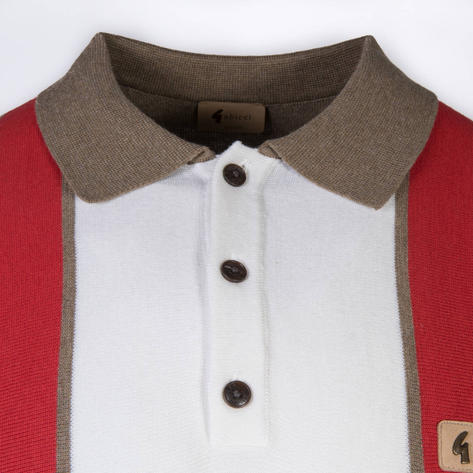 Gabicci Vintage Multi Stripe 3 Button Polo Elmwood Thumbnail 2