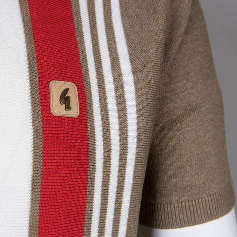 Gabicci Vintage Multi Stripe 3 Button Polo Elmwood Thumbnail 3