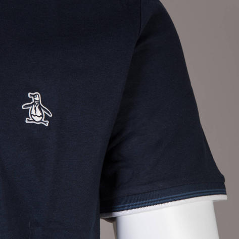 Original Penguin Contrast Tipped T Shirt Navy Blue Thumbnail 3