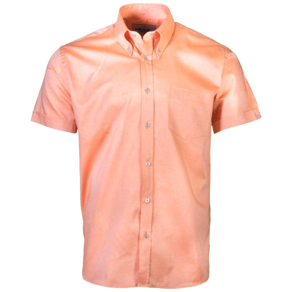 Adaptor Clothing Oxford Short Sleeve Button Down Shirt Sherbet Orange