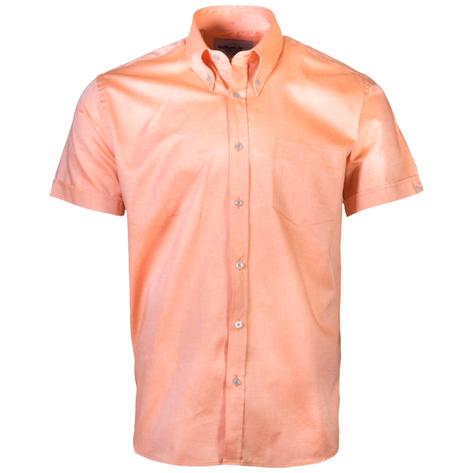 Adaptor Clothing Oxford Short Sleeve Button Down Shirt Sherbet Orange Thumbnail 1