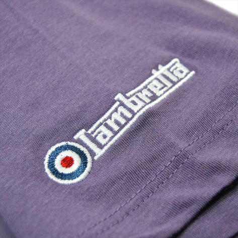 Lambretta Logo Panel Contrast Sleeve T-Shirt Navy Thumbnail 3