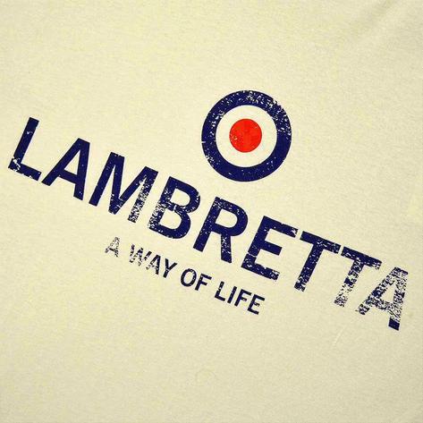 Lambretta Distressed Way of Life Logo T-Shirt Sand Thumbnail 2