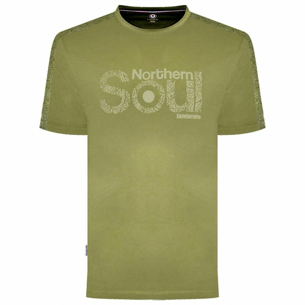 Lambretta Paisley Northern Soul Target T-Shirt Olive