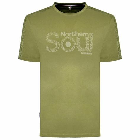 Lambretta Paisley Northern Soul Target T-Shirt Olive