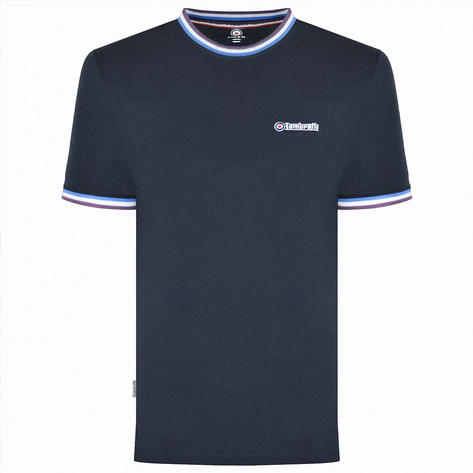 Lambretta Triple Tipped Ringer Pique T-Shirt Navy Thumbnail 1