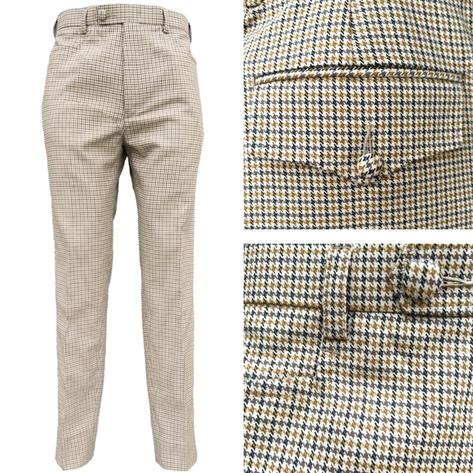 Adaptor Clothing Frogmouth Pocket Dogtooth Trouser CREAM / Mustard / Grey Thumbnail 1