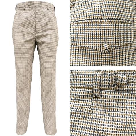 Adaptor Clothing Frogmouth Pocket Dogtooth Trouser CREAM / Mustard / Grey