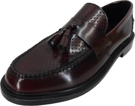 Ikon Originals All Leather Perforated Upper Tassel Loafers Oxblood Thumbnail 1