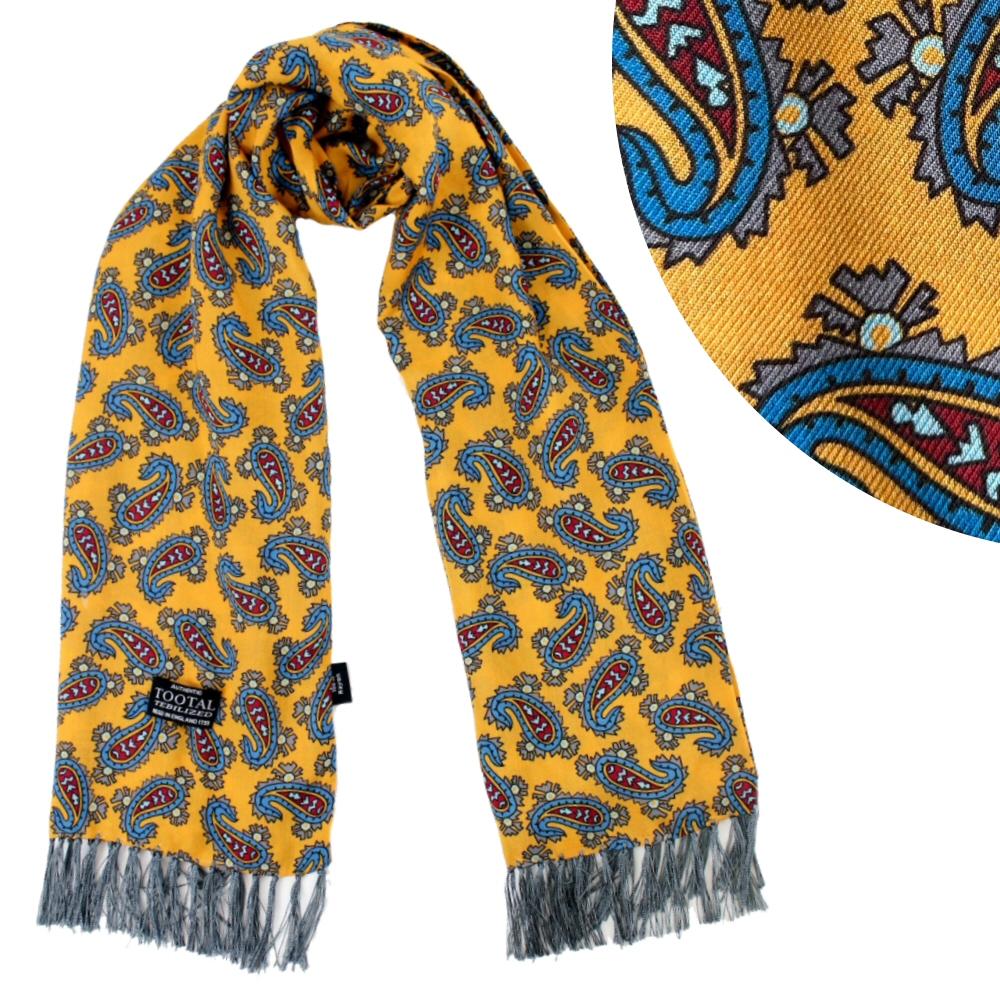 Tootal 60's Paisley Tebilized Rayon Scarf Gold