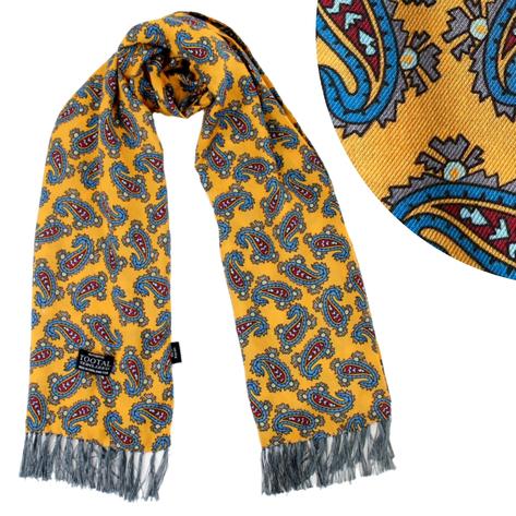 Tootal 60's Paisley Tebilized Rayon Scarf Gold