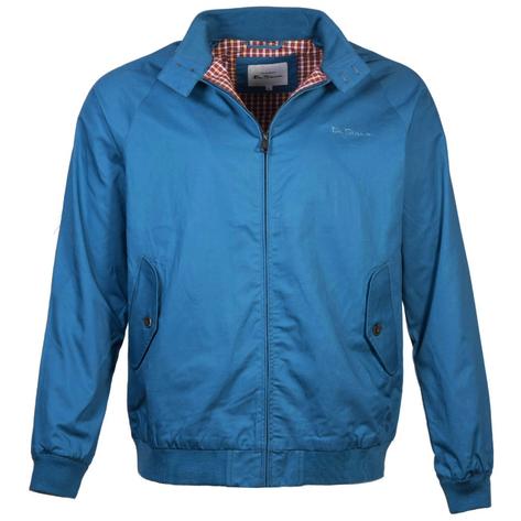 Ben Sherman House Check Lined Harrington Jacket Wedgewood Blue Thumbnail 1