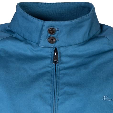 Ben Sherman House Check Lined Harrington Jacket Wedgewood Blue Thumbnail 3