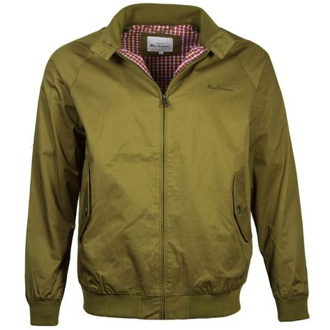 Ben Sherman House Check Lined Harrington Jacket Khaki Thumbnail 1