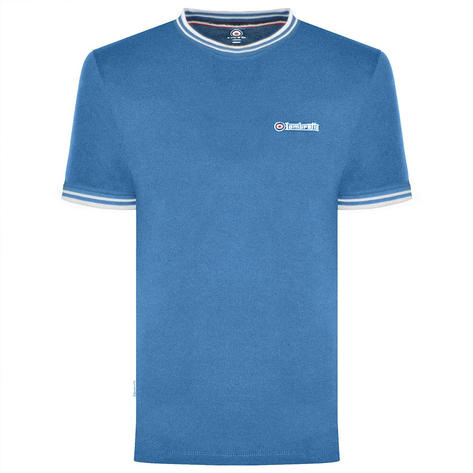 Lambretta Twin Tipped Ringer Pique T-Shirt Blue Thumbnail 1