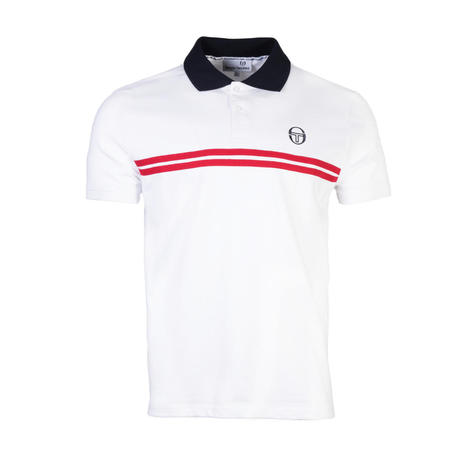 Sergio Tacchini Supermac Polo Shirt White Red Navy Thumbnail 1