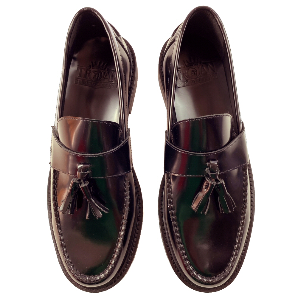 Delicious Junction x Trojan Branded DUKE Tassel Loafers Shoe Oxblood ...