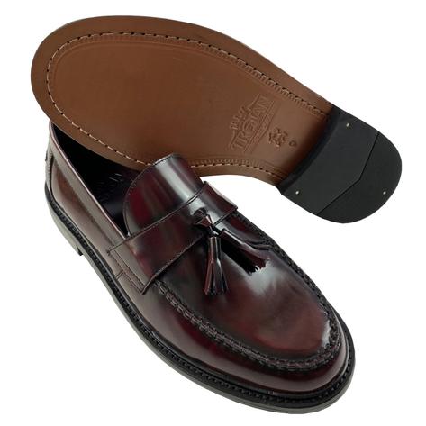 Delicious Junction x Trojan Branded DUKE Tassel Loafers Shoe Oxblood Thumbnail 3