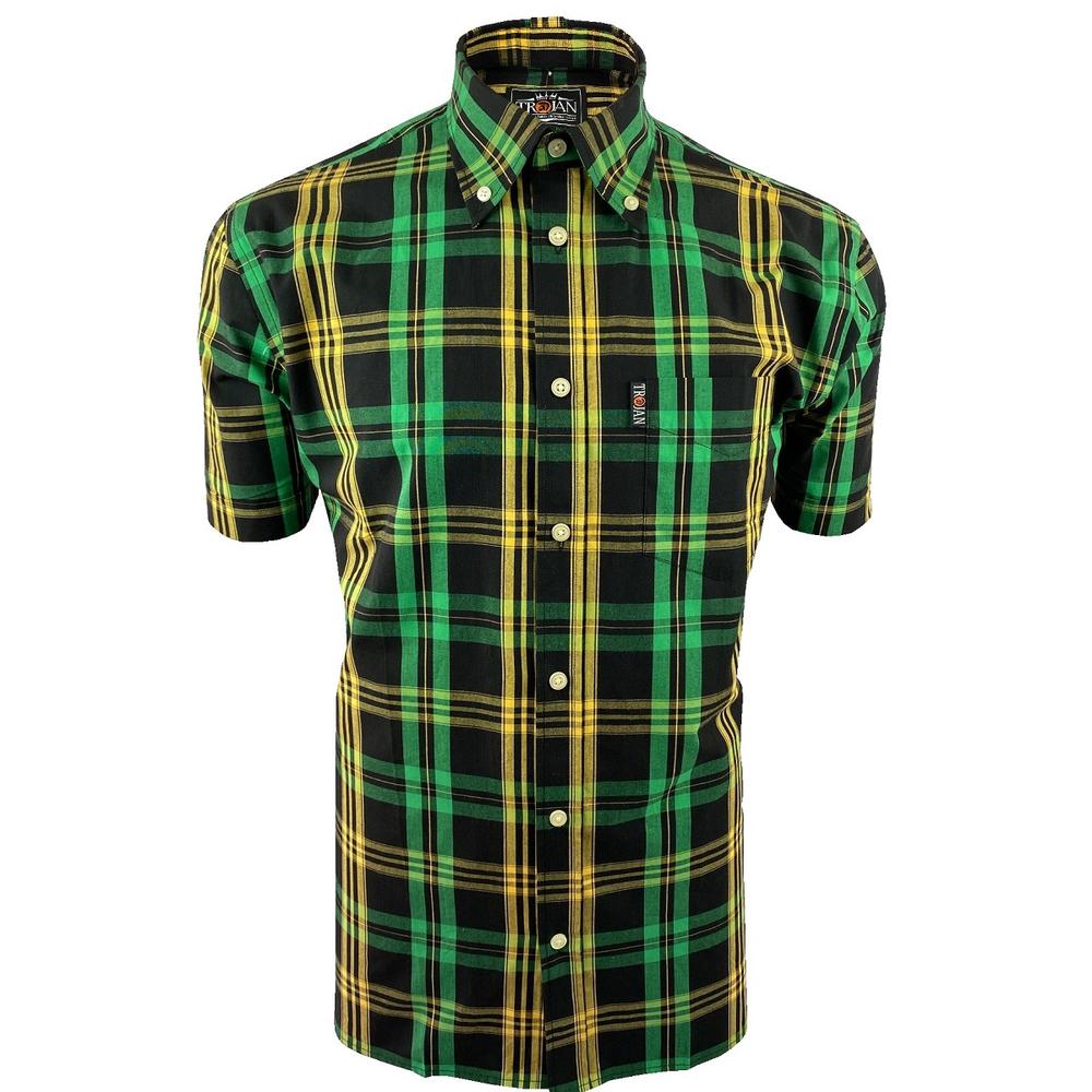 Trojan Records Jamaica Check Shirt With Pocket Square Black