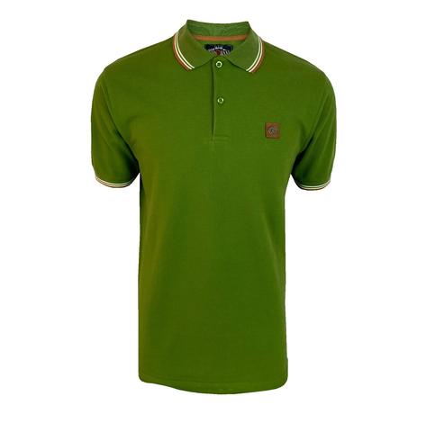 Trojan Records Tipped Pique Polo Shirt Green
