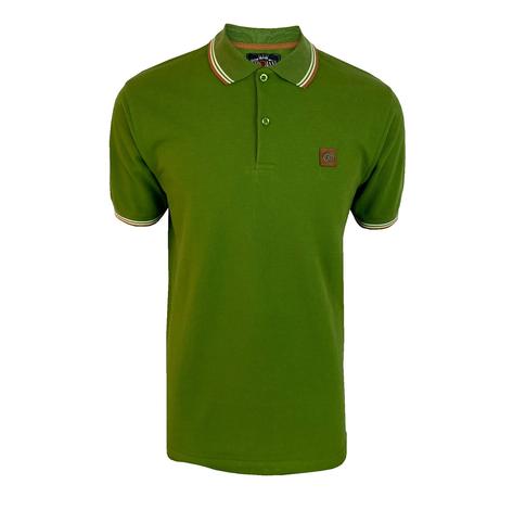 Trojan Records Tipped Pique Polo Shirt Green Thumbnail 1