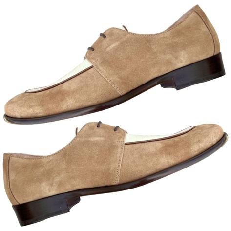 Dr Watson x Adaptor Handmade Leather / Suede Chequemate Shoe Sand Thumbnail 3