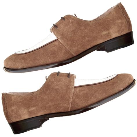 Dr Watson x Adaptor Handmade Leather / Suede Chequemate Shoe Cognac Thumbnail 3