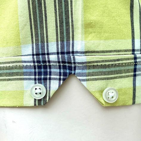 Adaptor Clothing Windowpane Short Sleeve Check Shirt Lime Thumbnail 3
