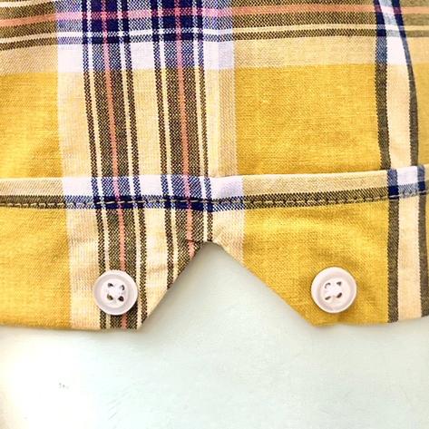 Adaptor Clothing Windowpane Short Sleeve Check Shirt Mustard Thumbnail 3