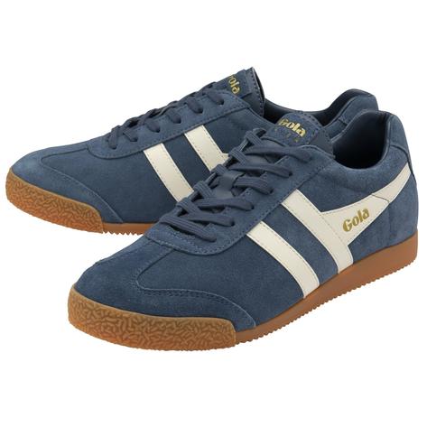 Gola Harrier Classic Twin Stripe Suede Trainer Ink / Off White Thumbnail 3