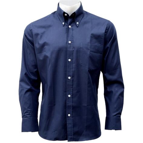 Adaptor Clothing Oxford Long Sleeve Button Down Shirt Navy Thumbnail 2