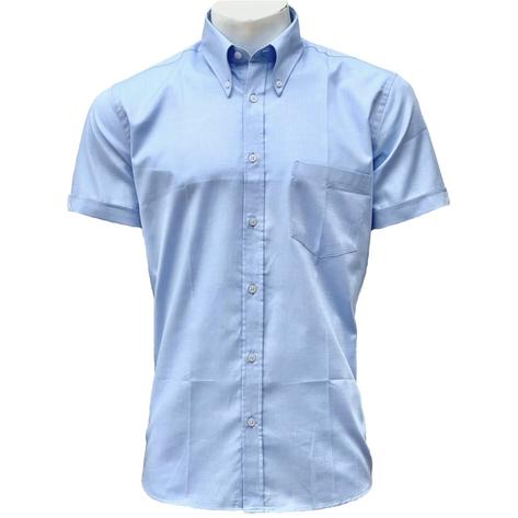 Adaptor Clothing Oxford Short Sleeve Button Down Shirt Sky Blue