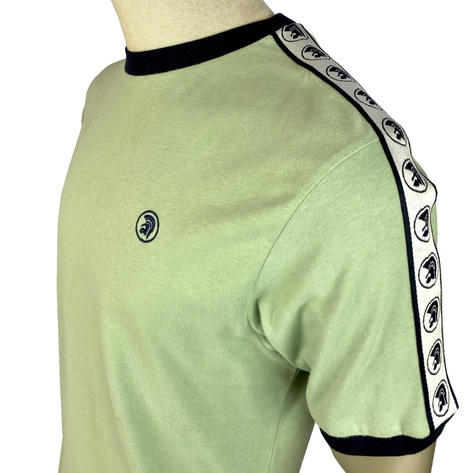 Trojan Records Woven Tape Stripe Sleeve T-Shirt Sage