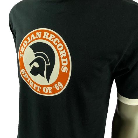 Trojan Records Spirit Of '69 Print Ringer T-Shirt Black Thumbnail 2