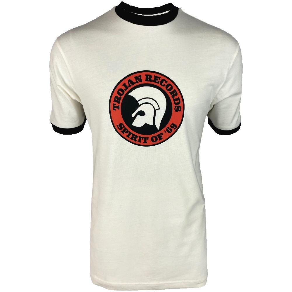 Trojan Records Spirit Of '69 Print Ringer T-Shirt Ecru