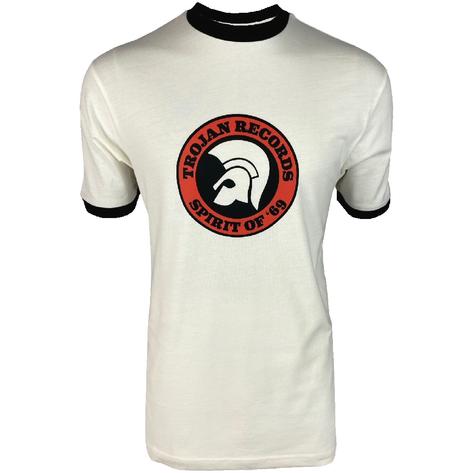 Trojan Records Spirit Of '69 Print Ringer T-Shirt Ecru Thumbnail 1