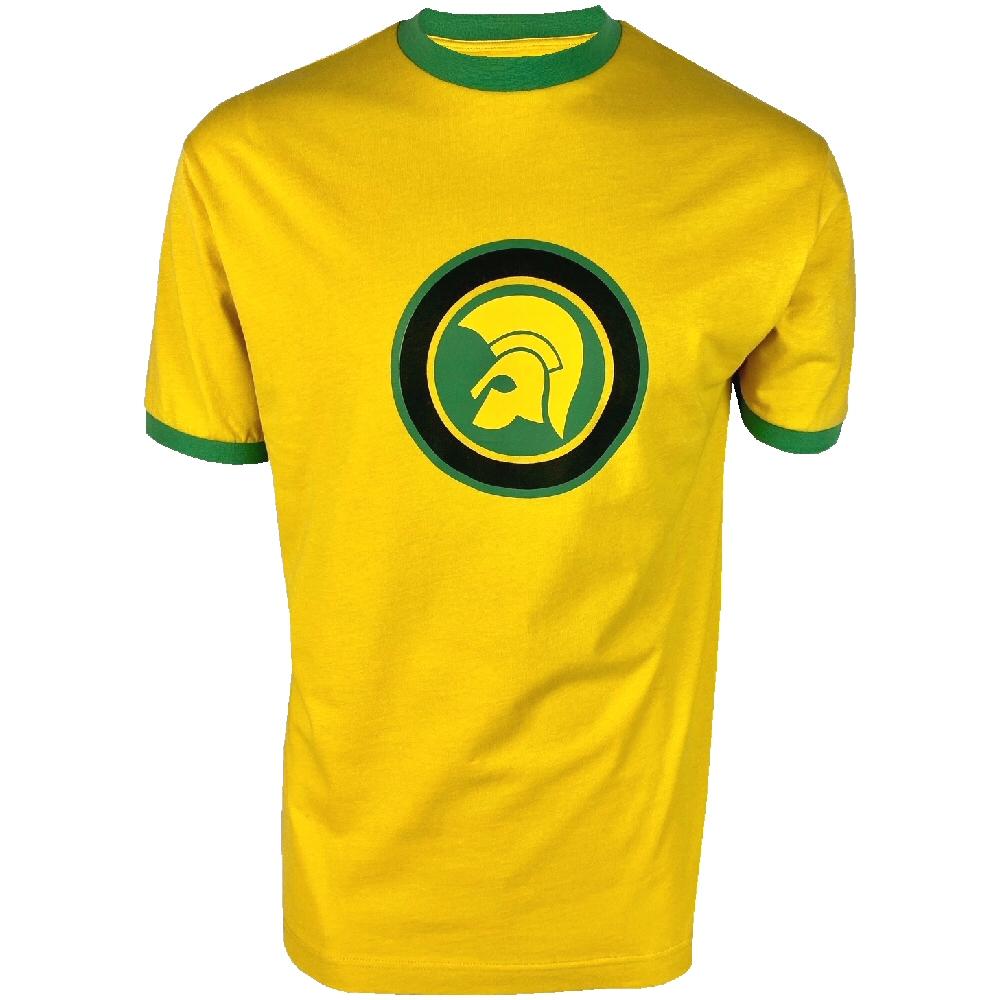 Trojan Records Circle Helmet Print Ringer T-Shirt Mustard