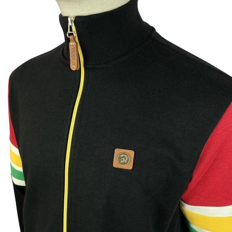 Trojan Records Marley Stripe Sleeve Panel Track Top Black Thumbnail 2