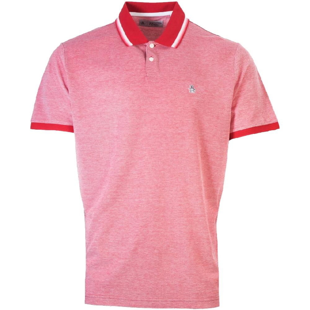 Original Penguin 2Tone Pique Multi Tipped Polo Shirt Red