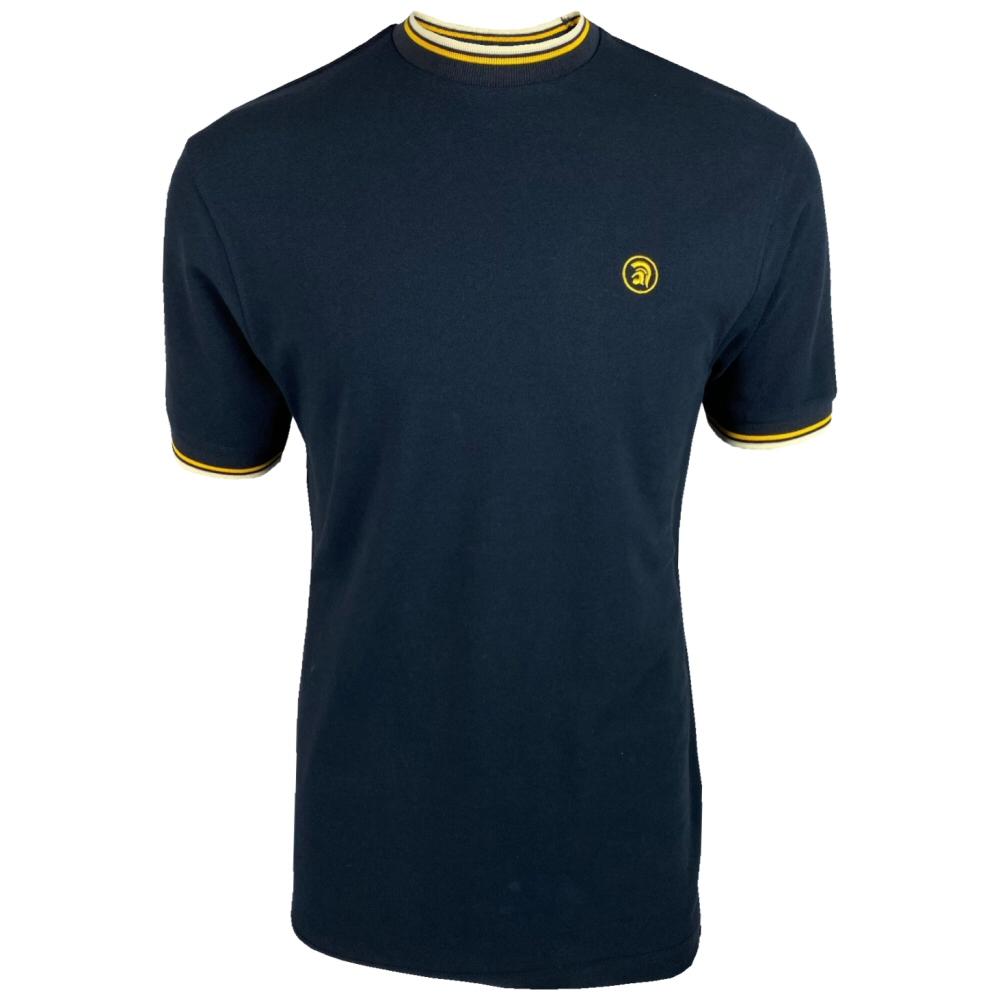 Trojan Records Pique Twin Tipped Ringer T-Shirt Navy