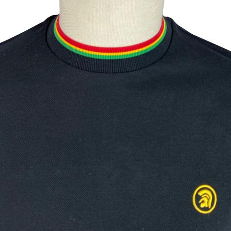 Trojan Records Pique Twin Tipped Ringer T-Shirt Rasta Thumbnail 2