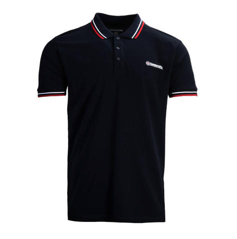 Lambretta Target Logo 3 Button Twin-Tipped Pique Polo Shirt Navy / White / Red Thumbnail 1