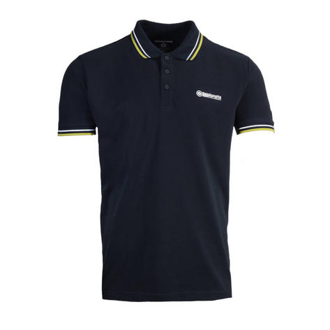 Lambretta Target Logo 3 Button Twin-Tipped Pique Polo Shirt Navy / White / Lime